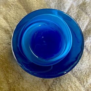 Kosta Boda candle holder pretty blue